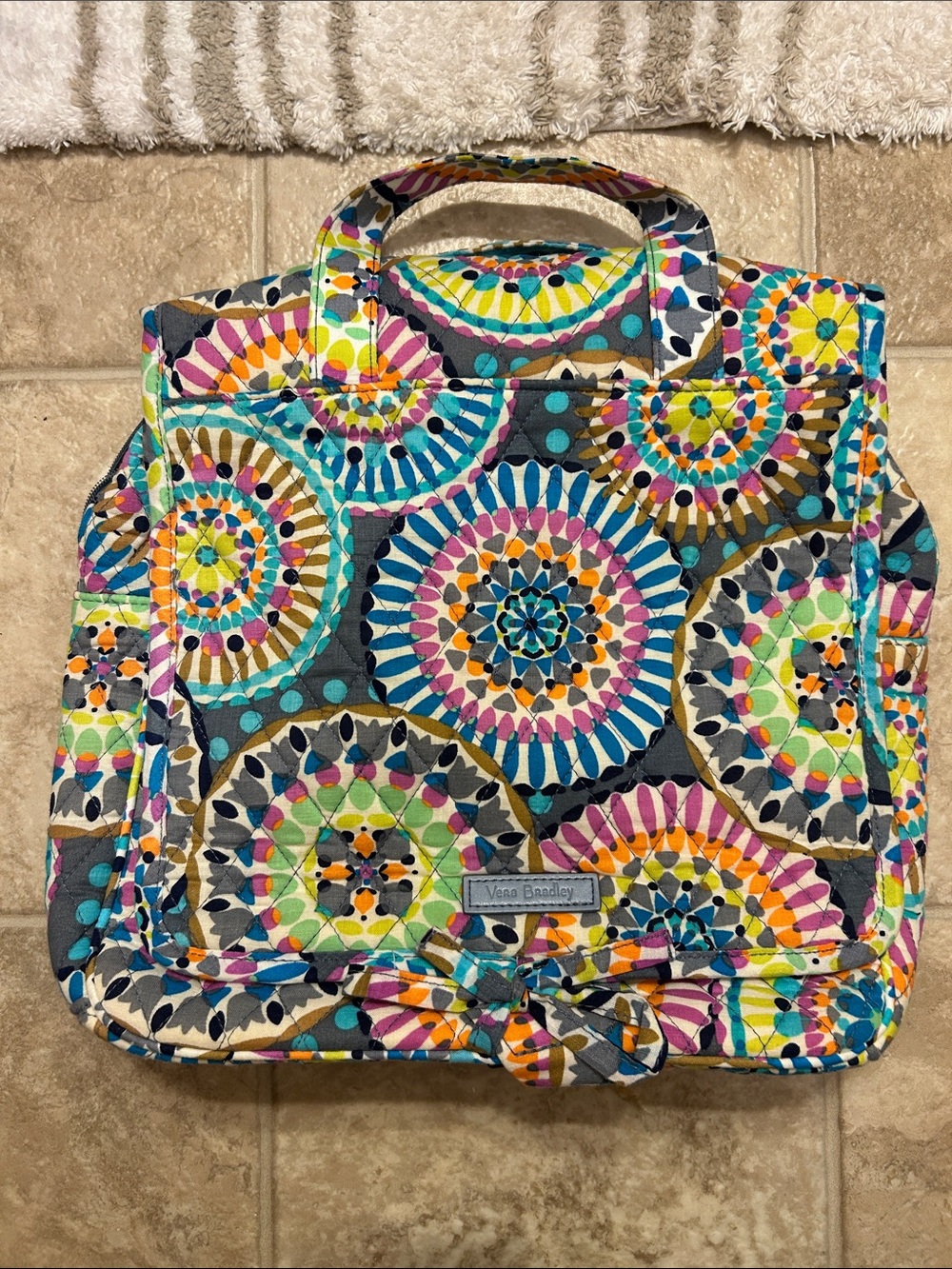 Vera Bradley Multicolor Medallion Quilted Cosmetic Tote